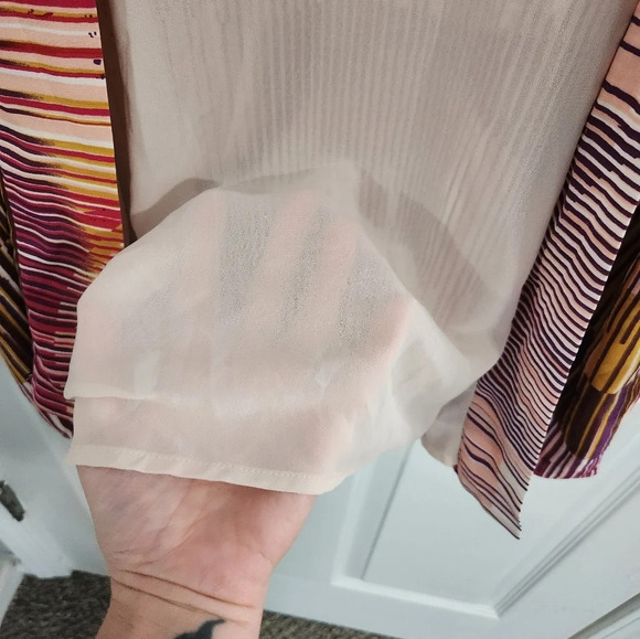 CAbi striped Mon Ami kimono lined geo artsy craftcore relaxed fit open sz medium - Picture 10 of 14